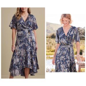 NWT Soft Surroundings Minerva Dress Blue 10P